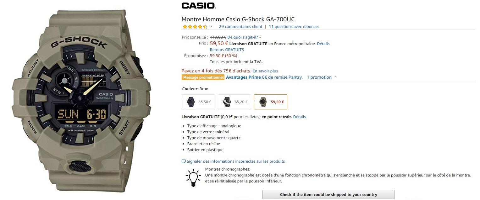 【prime day 捡漏】casio/卡西欧 g-shock 59€!f-91w