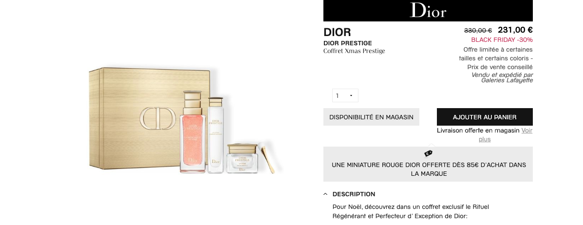 【黑五】dior/迪奥最高端系列prestige花蜜活颜丝悦系列圣诞礼盒直接7