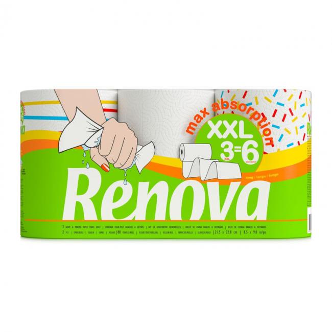Renova 超吸水厨房纸 XXL 3大卷(=6标准卷)